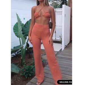 NWT White Fox Unconditional Pants Terracotta Flare Yoga Pants Leggings Small